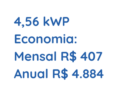 4 56 kWP Economia Mensal R 407 Anual R 4 884